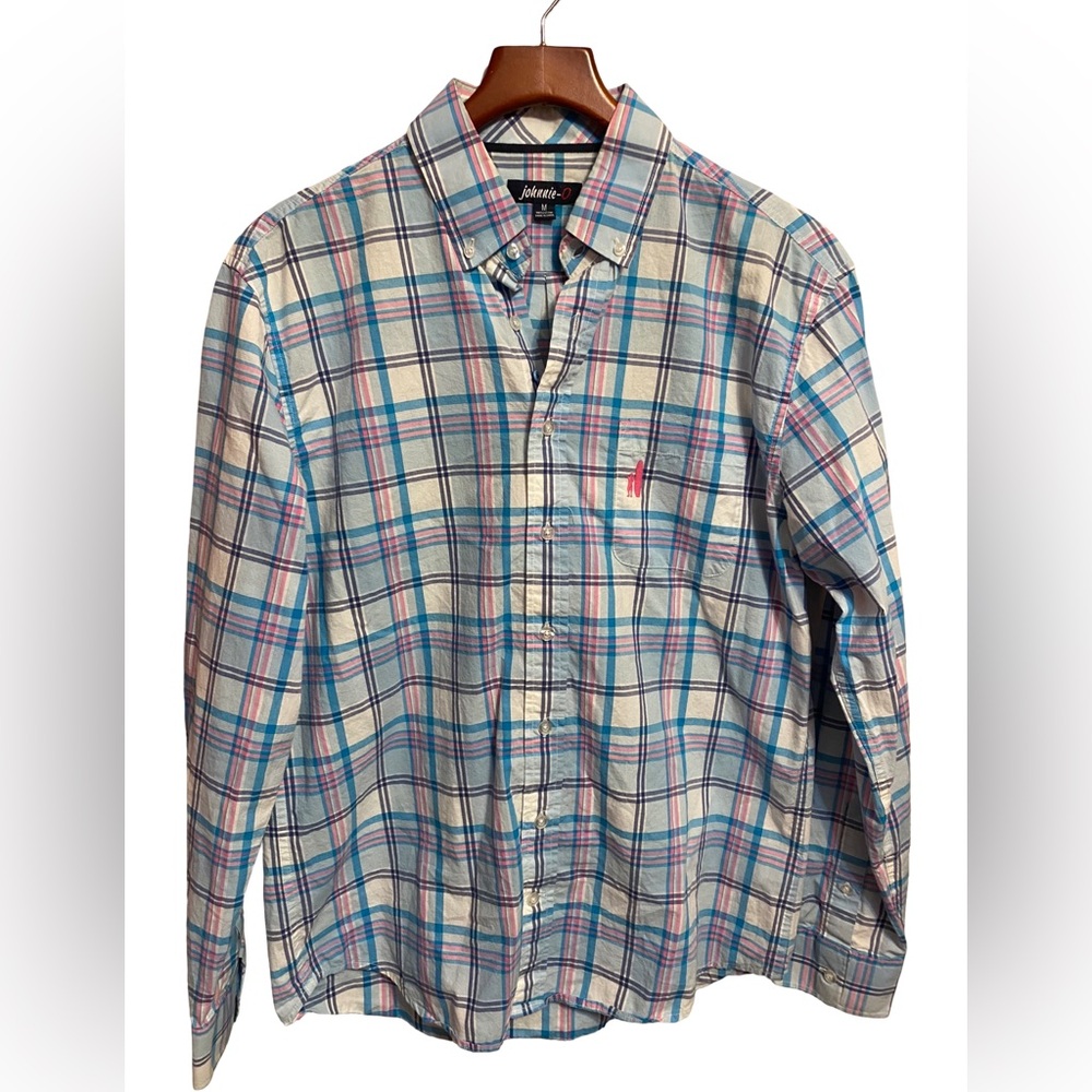 Johnnie O Mens MediumPlaid Button Up Style JMWL1240‎ Color TWILIGHT NW